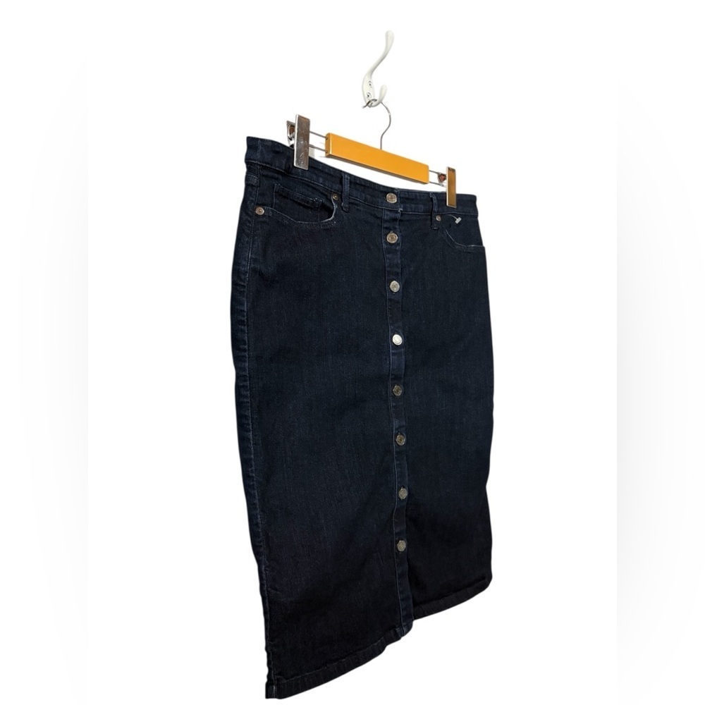 NEW, BANANA REPUBLIC, Button-Front Denim Skirt, Size 8, Dark Wash - Picture 4 of 8